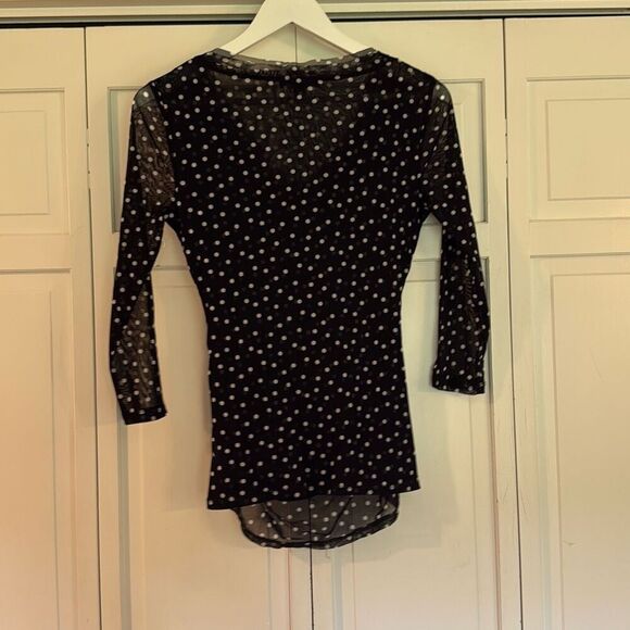 I.N.C. International concepts polka dot ruched neck blouse s - Picture 4 of 8